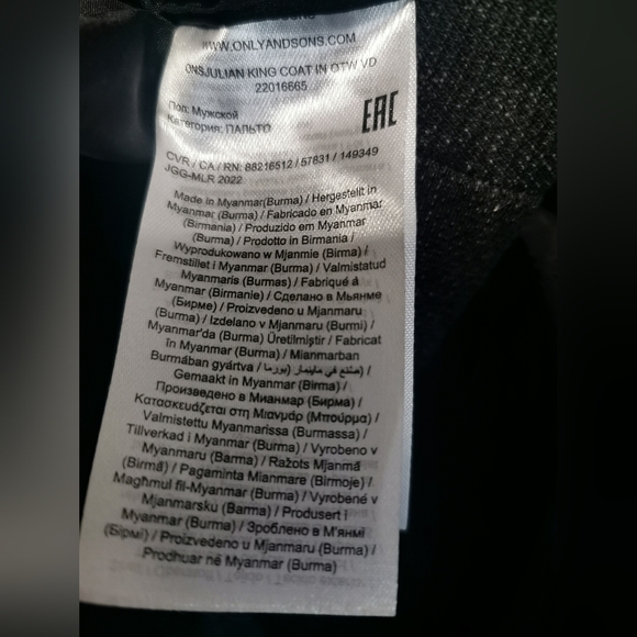 ONLY & SONS Charcoal Mens Jacket Size L - Picture 5 of 10